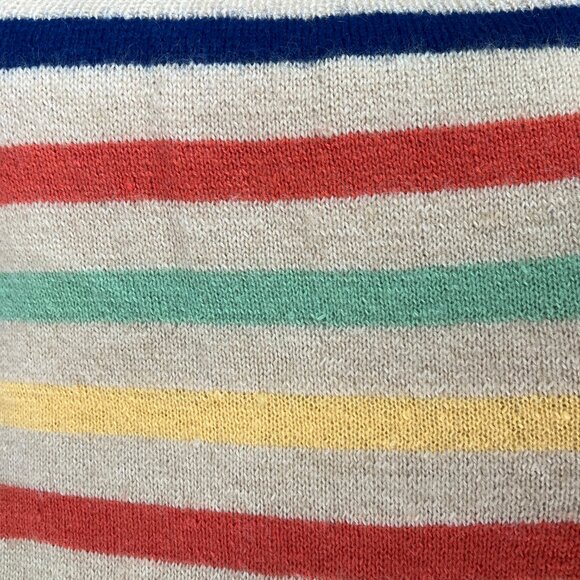 Vintage 1970s Hand Knit Wool Sweater Vest Oversized Preppy Nautical Eclectic 70s - Picture 4 of 8